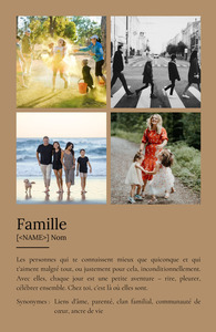 Créez votre poster famille personnalisé style Duden avec définition et photos