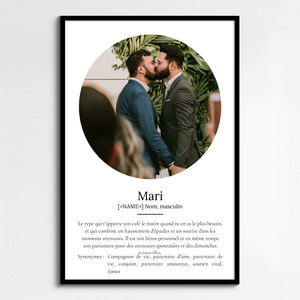 Poster Définition Personnalisé Ehemann - Cadeau Unique avec Photos et Texte Modifiables