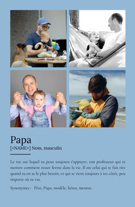 Poster Définition "Papa" Personnalisé - Cadeau avec Texte et Photos