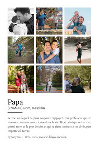 Poster Définition "Papa" Personnalisé - Cadeau avec Texte et Photos
