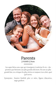 Poster Définition Personnalisé "Parents" - Cadeau Unique et Significatif