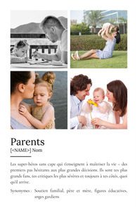 Poster Définition Personnalisé "Parents" - Cadeau Unique et Significatif