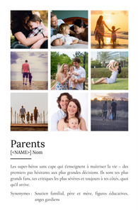 Poster Définition Personnalisé "Parents" - Cadeau Unique et Significatif