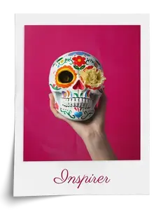 Créez votre Affiche Tête de Mort Personnalisée Art en Couleur