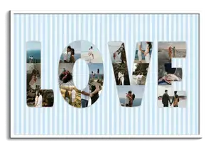 Collage photo personnalisée "LOVE" pour mariages - Créez votre souvenir romantique
