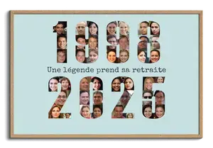 "Collage Photos Années Retraite Personnalisée - Cadeau Souvenirs Unique"
