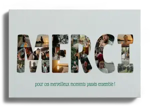 Collage photo personnalisée "MERCI" – Un cadeau unique et mémorable à personnaliser