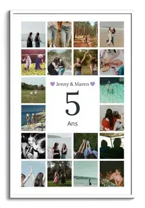 Collage chiffre 5 – 5 ans ensemble, noces de bois