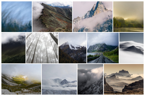 Créez votre collage photo de phénomènes météo: brouillard et orages - Impression premium