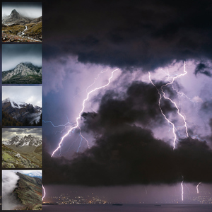 Créez votre collage photo de phénomènes météo: brouillard et orages - Impression premium