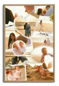 Créez un collage photo mariage scrapbook avec prénoms et date