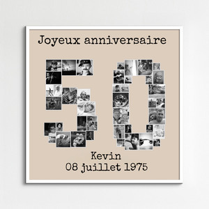 Collage Numérique Personnalisée: Affiche Photo Anniversaire Collage Numérique Personnalisée: Affiche Photo Anniversaire