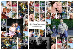 Collage de Deuil Personnalisée - 60 Photos sur Toile Premium