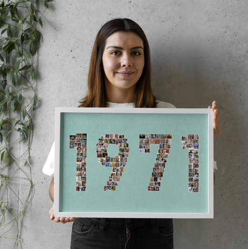 Créez une collage photo "1971" pour un cadeau d'anniversaire personnalisé