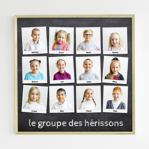 Photo Collage Groupe Enfants Style Polaroid - Personnalisable pour École/Crèche