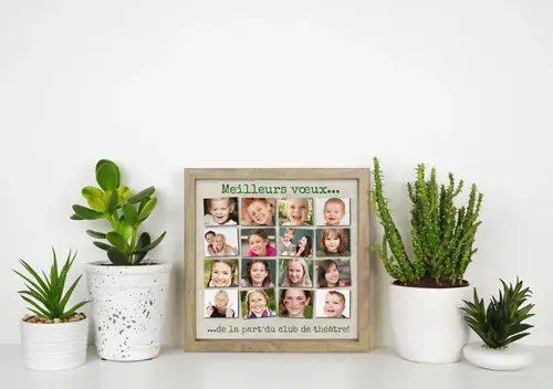 Collage scolaire créative - 16 photos, message inclus