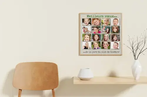 Collage scolaire créative - 16 photos, message inclus