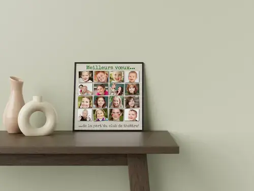 Collage scolaire créative - 16 photos, message inclus