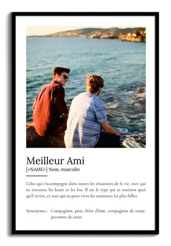 Poster Définition Personnalisé 'Meilleur Ami' avec Photo - Cadeau Idéal