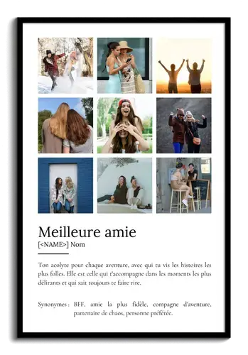 Créez un Poster Définition Bestie personnalisé avec vos photos