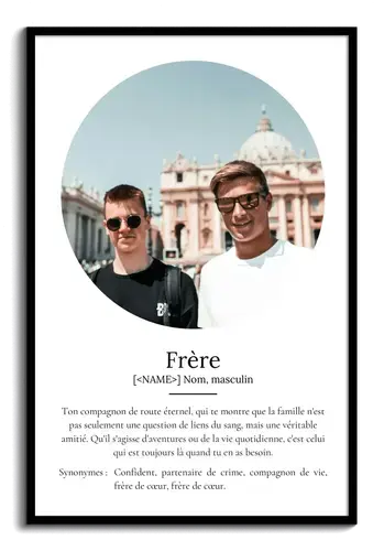 Créez un poster définition 'Frère' personnalisé avec photo