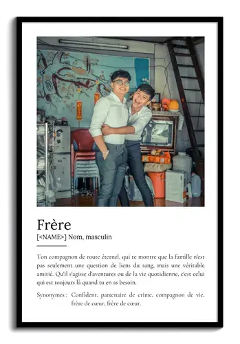 Créez un poster définition 'Frère' personnalisé avec photo