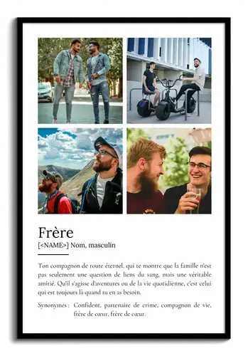 Créez un poster définition 'Frère' personnalisé avec photo