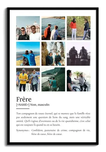 Créez un poster définition 'Frère' personnalisé avec photo