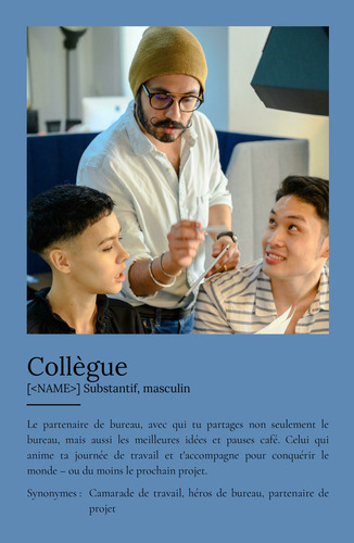 Poster Définition 'Collègue' - Cadeau Personnalisé avec Déf. et Photos