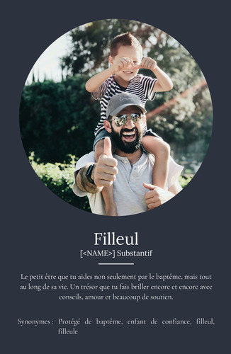 Créez une affiche définition personnalisée pour votre filleul dès maintenant