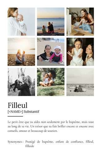 Créez une affiche définition personnalisée pour votre filleul dès maintenant