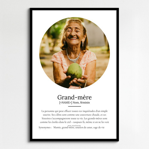 Poster Définition Personnalisé pour Mamie - Cadeau Unique avec Vos Photos