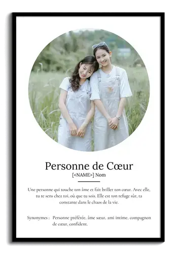 Création personnalisée: Définition Photo Poster 'Personne Chère' pour cadeau unique