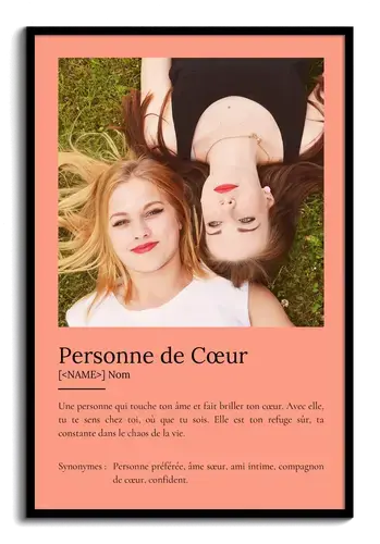 Création personnalisée: Définition Photo Poster 'Personne Chère' pour cadeau unique