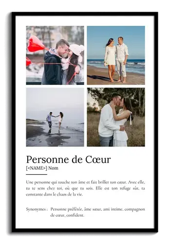 Création personnalisée: Définition Photo Poster 'Personne Chère' pour cadeau unique