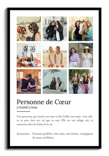 Création personnalisée: Définition Photo Poster 'Personne Chère' pour cadeau unique