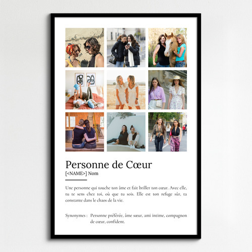 Création personnalisée: Définition Photo Poster 'Personne Chère' pour cadeau unique