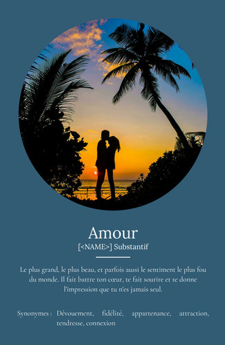 Poster Définition Amour personnalisé - Cadeau unique avec photo et texte ajustable