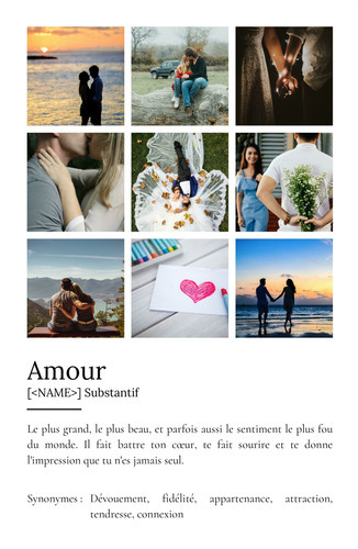 Poster Définition Amour personnalisé - Cadeau unique avec photo et texte ajustable