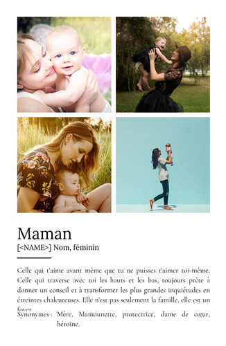 Créez un Poster Définition personnalisé 'Mama' avec vos photos et texte