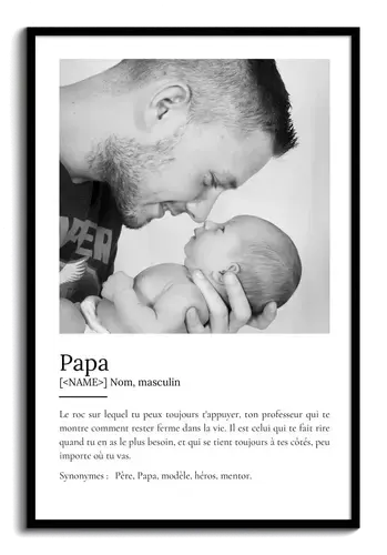 Poster Définition "Papa" Personnalisé - Cadeau avec Texte et Photos