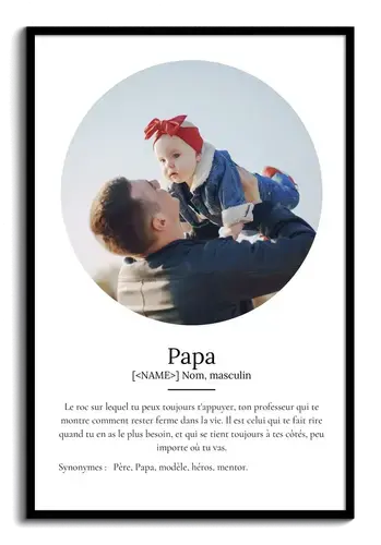 Poster Définition "Papa" Personnalisé - Cadeau avec Texte et Photos