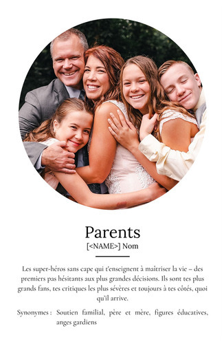 Poster Définition Personnalisé "Parents" - Cadeau Unique et Significatif