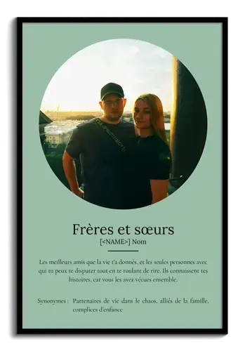 Poster Définition Personnalisé 'Frères et Sœurs' avec Photos