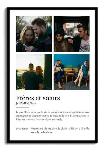 Poster Définition Personnalisé 'Frères et Sœurs' avec Photos