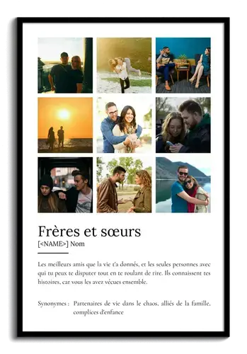 Poster Définition Personnalisé 'Frères et Sœurs' avec Photos