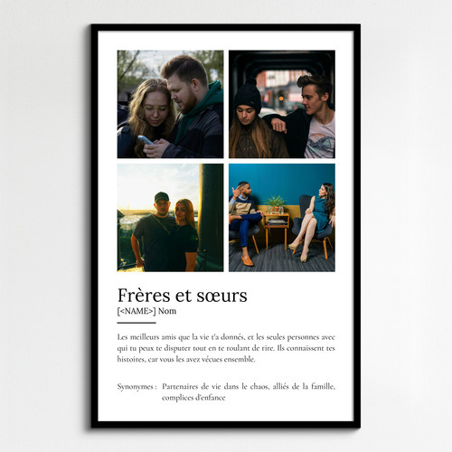 Poster Définition Personnalisé 'Frères et Sœurs' avec Photos