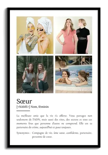 Poster Définition Personnalisé "Sœur"