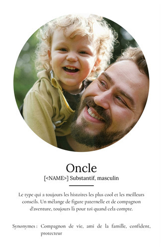 Poster définition personnalisé "Oncle" - Créez votre cadeau unique