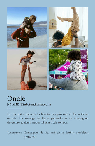 Poster définition personnalisé "Oncle" - Créez votre cadeau unique